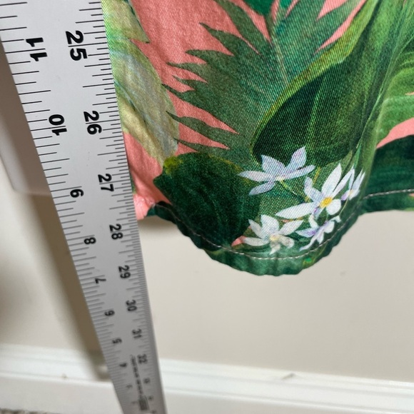 Farm Rio Anthropologie Deep-V Wide Leg Jumpsuit Tropical Floral Pink NWT Sz XS - Picture 12 of 16